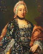 unknow artist Portrait der Anna Maria von Lippert, mit Wappen und Jahreszahl oil painting on canvas